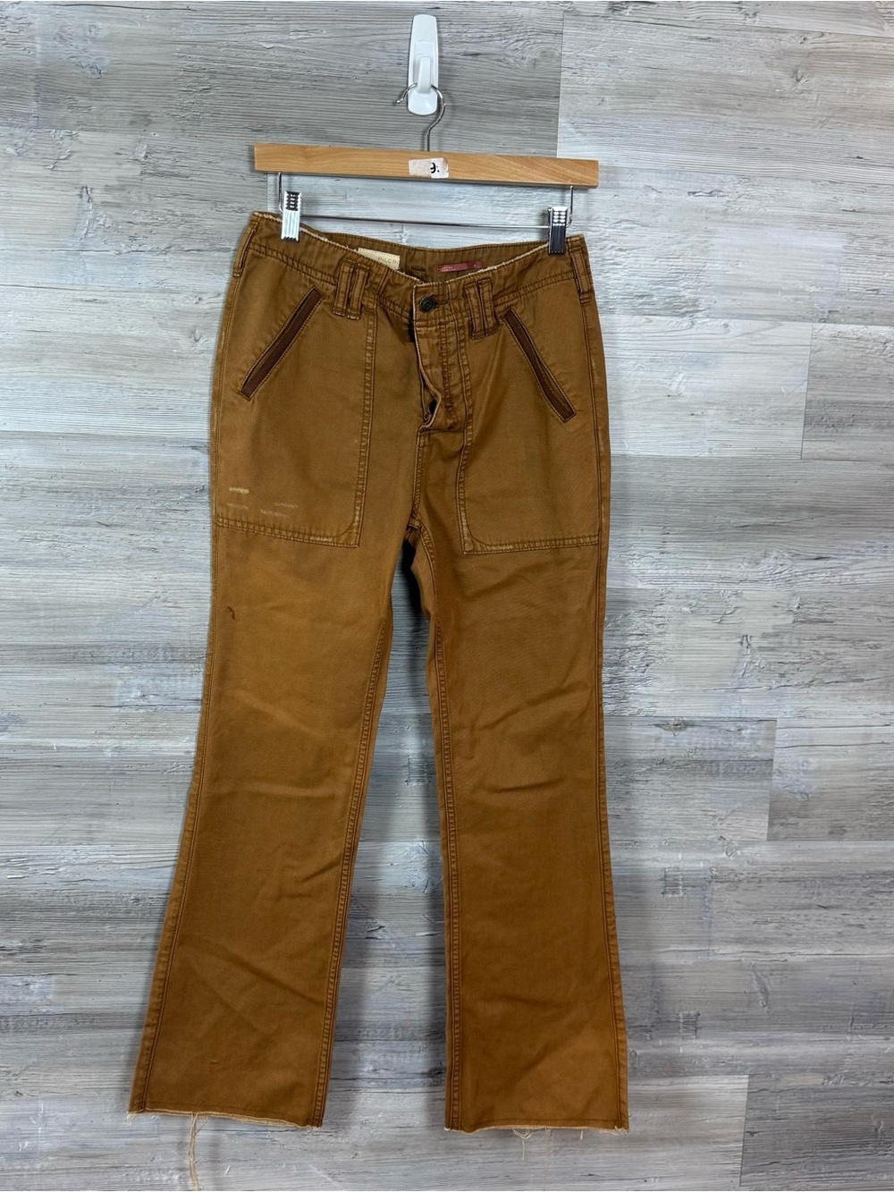 Pilcro and the Letterpress High-Rise Carpenter Flare Pants - Brown - Size 28